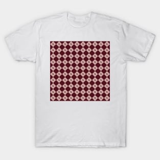 Moroccan Diamond Tiles, Blush and Vintage Chocolate Palette T-Shirt